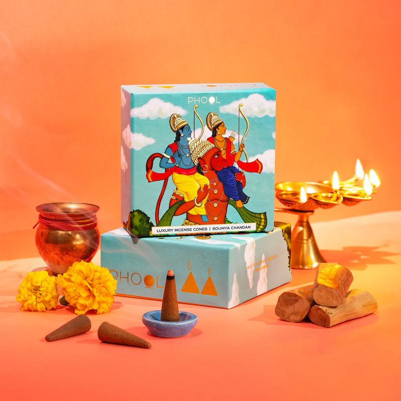 Kūginiai smilkalai „Soumya Chandan“ (Sandalmedis ir žolelės)