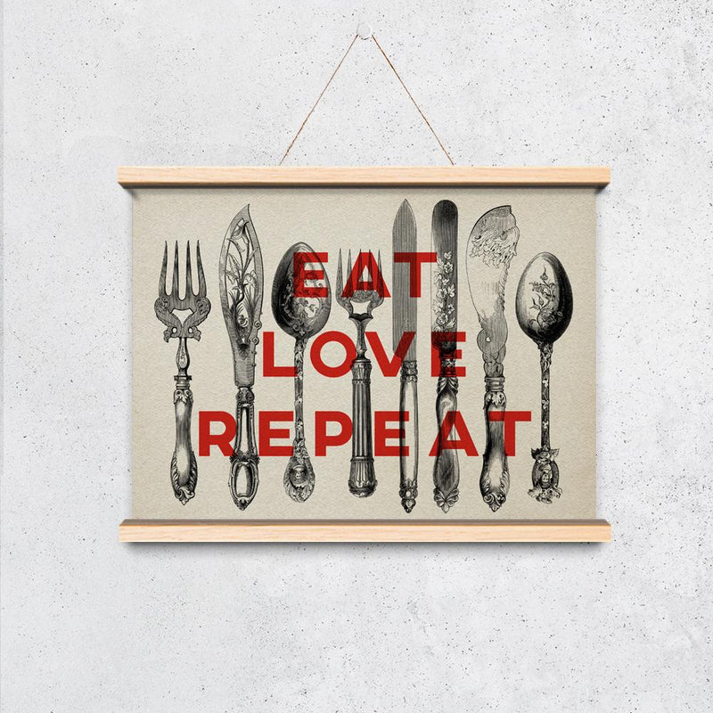Plakatas "EAT LOVE REPEAT"