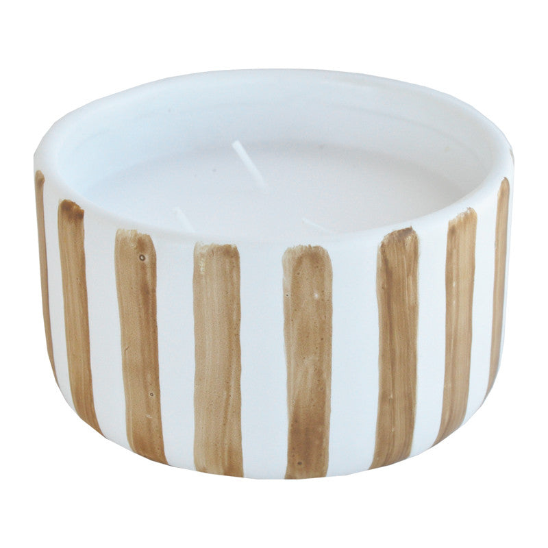 Žvakė indelyje "Beige Stripes"