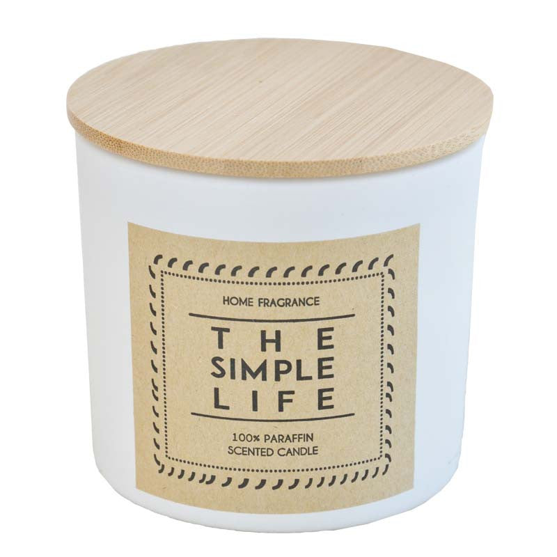 Žvakė indelyje "The Simple Life" (white)