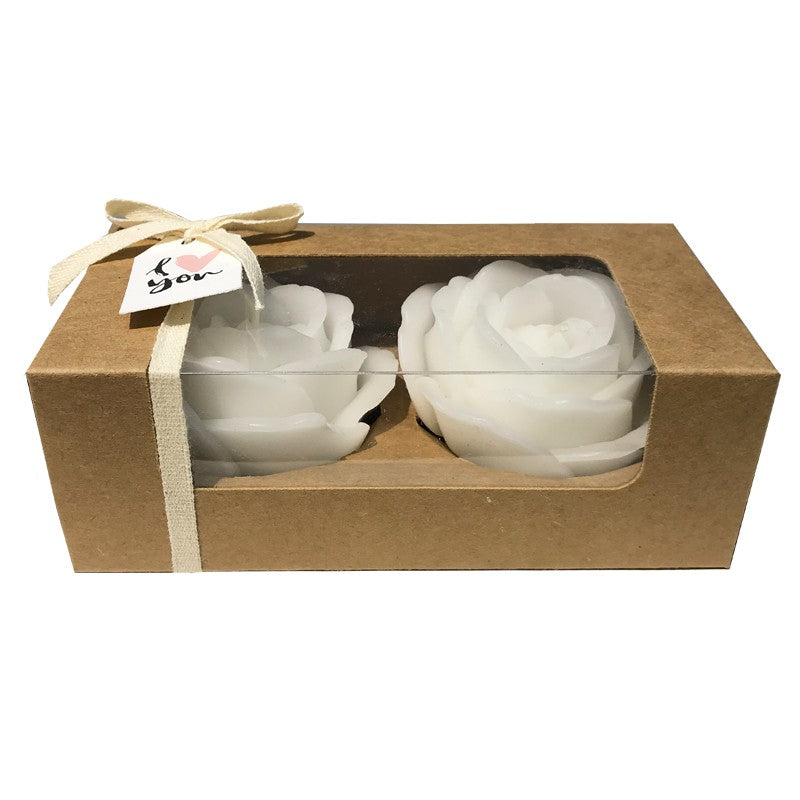 Žvakių rinkinys „White Roses" (2 vnt.)