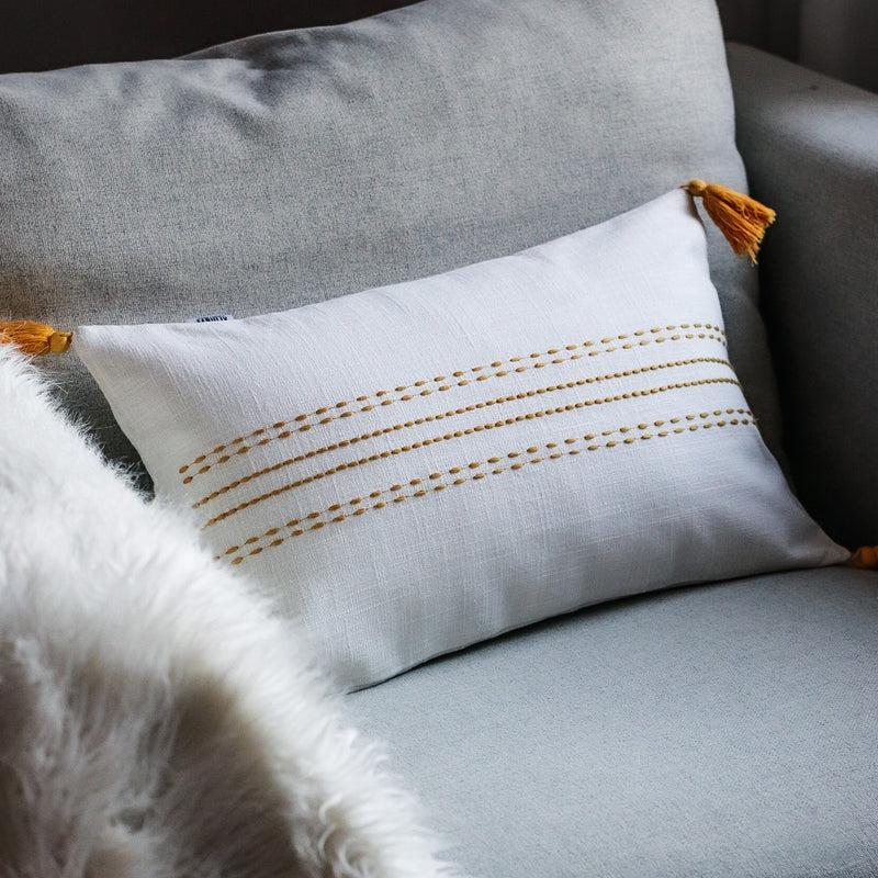 Pagalvėlės užvalkalas „Mustard Stitches"