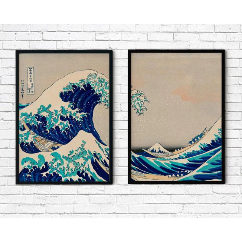 Plakatų diptikas "The Great Wave Hokusai"